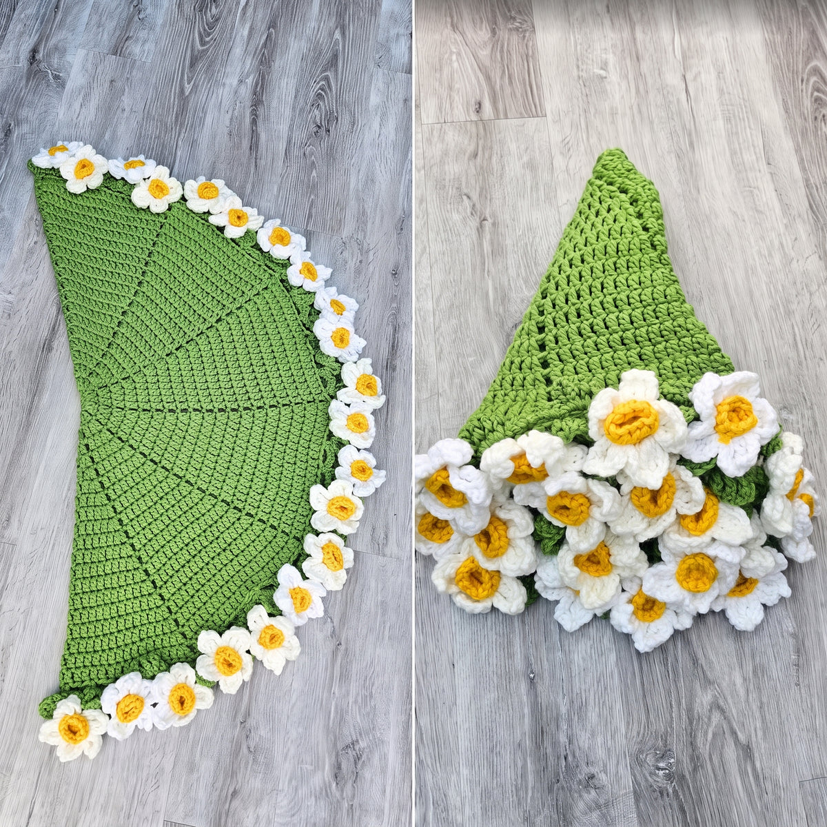 CROCHET PATTERN & VIDEO | Bouquet Blanket pdf | 4 Flower Blanket Bundle | Floral Afghan | Rose, Lily, Daffodil, Sunflower Throw